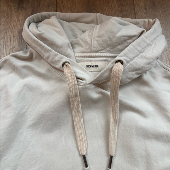 Buck Mason Hoodie Sweatshirt Short Sleeve Brushed Loopback Terry Large - Picture 3 of 16